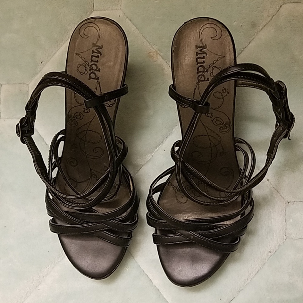 Black strappy heels